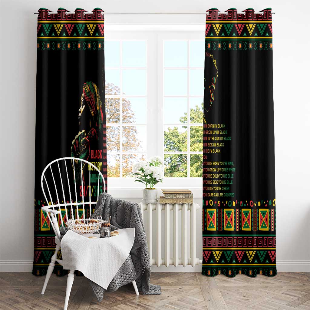 When I'm Born I'm Black Window Curtain Black History Black Month - Wonder Print Shop
