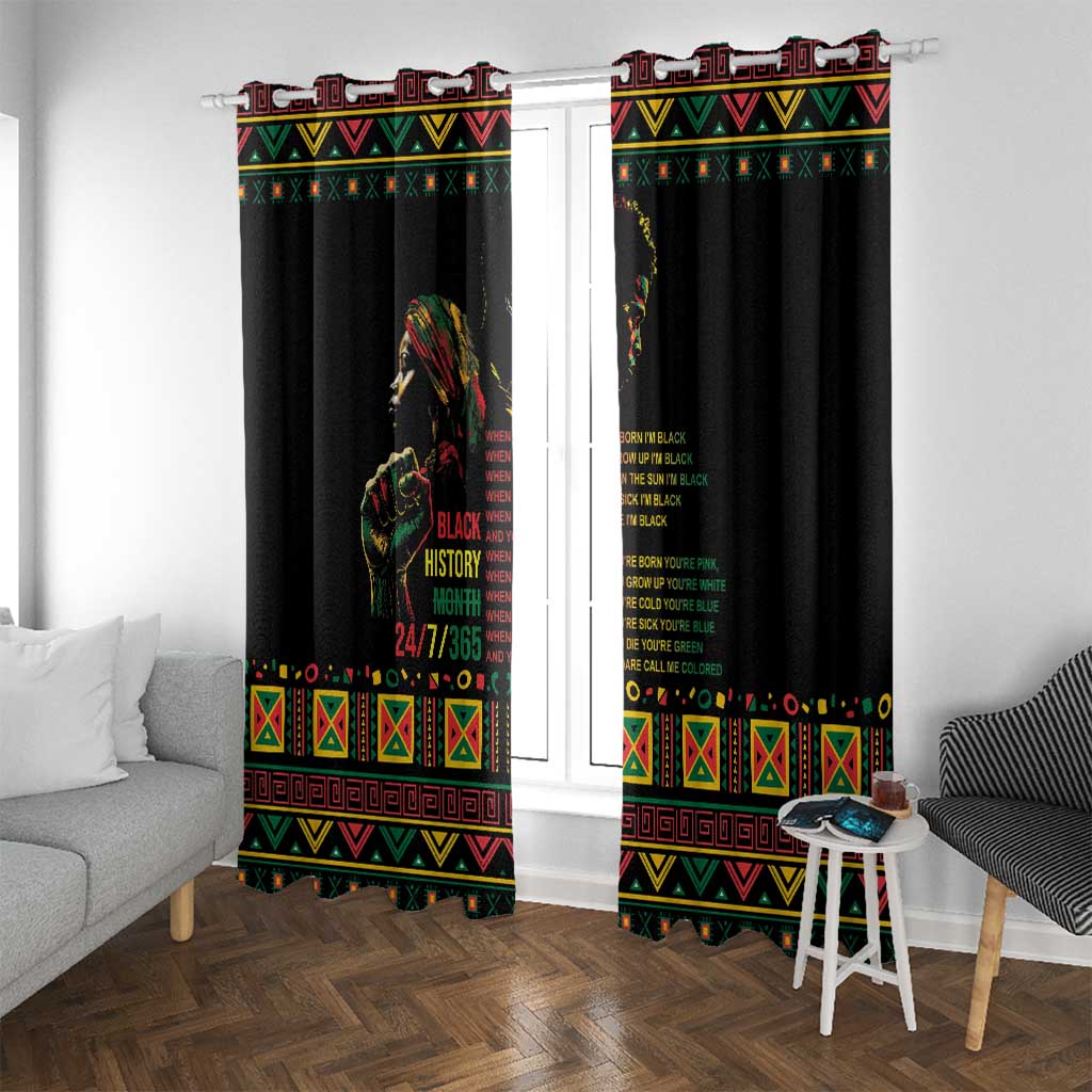 When I'm Born I'm Black Window Curtain Black History Black Month - Wonder Print Shop