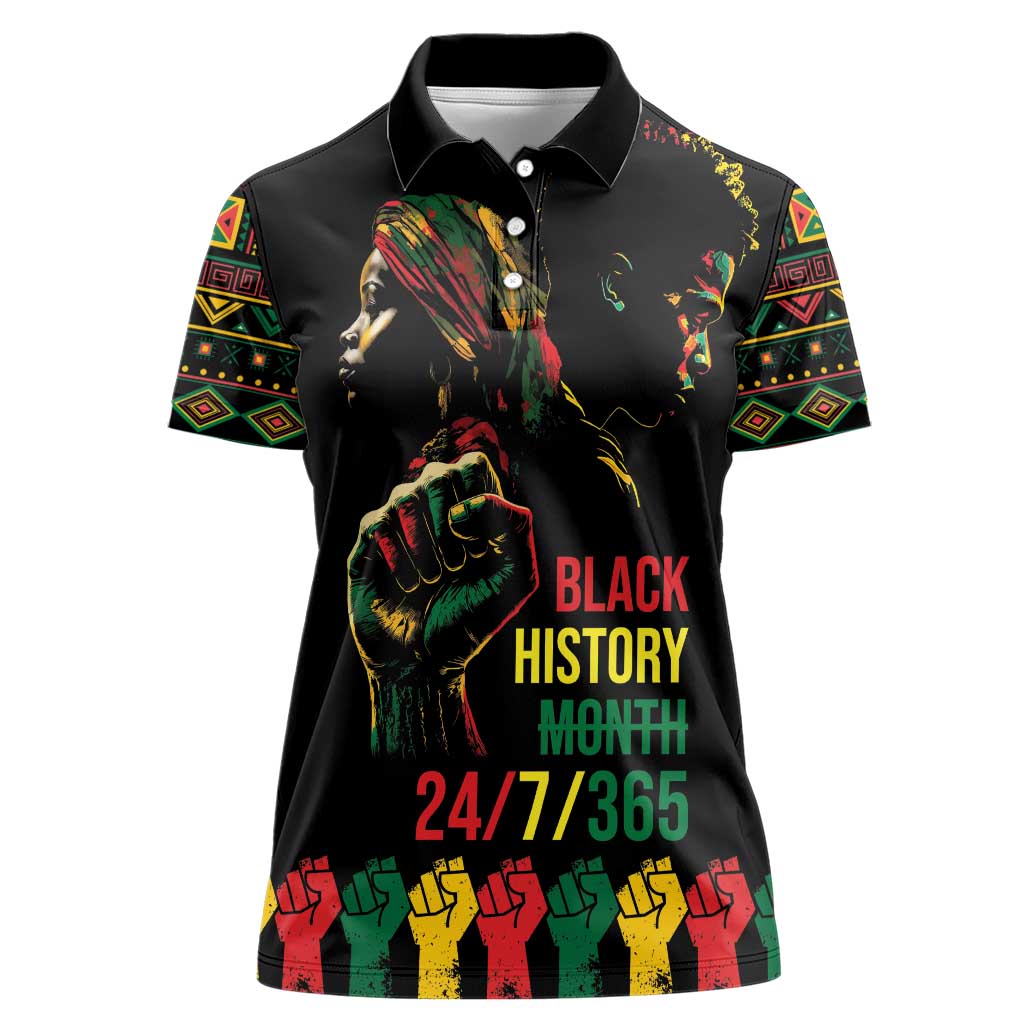 When I'm Born I'm Black Women Polo Shirt Black History Black Month - Wonder Print Shop