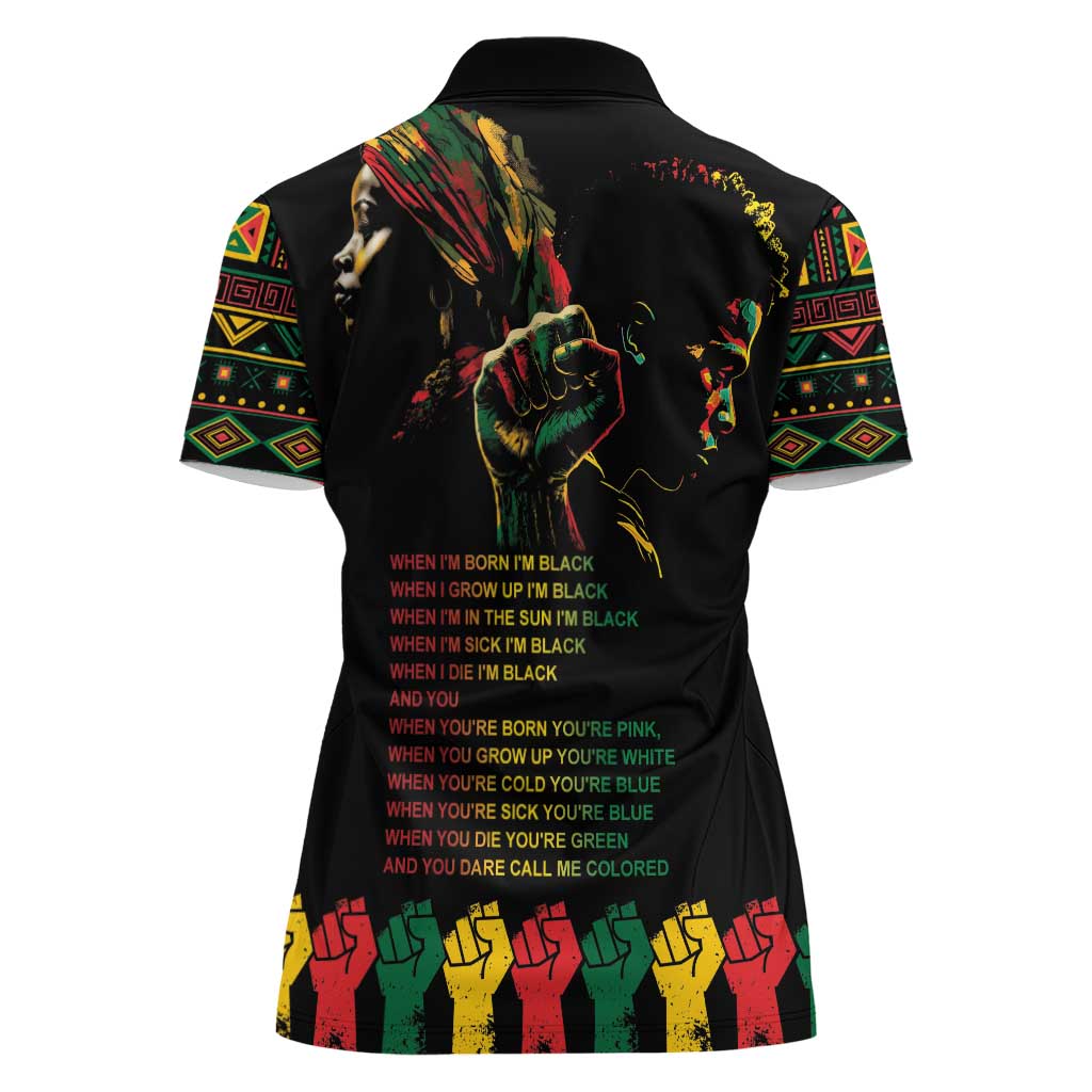 When I'm Born I'm Black Women Polo Shirt Black History Black Month - Wonder Print Shop
