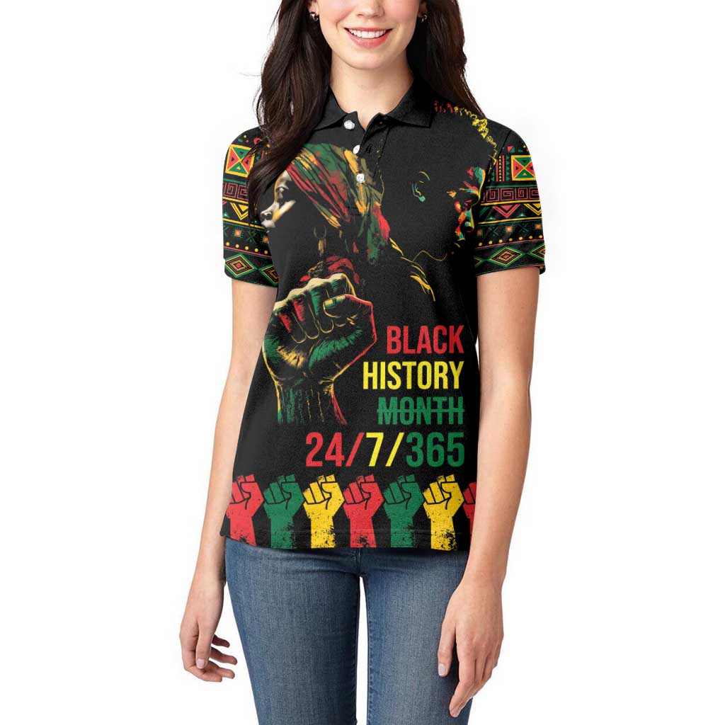 When I'm Born I'm Black Women Polo Shirt Black History Black Month - Wonder Print Shop
