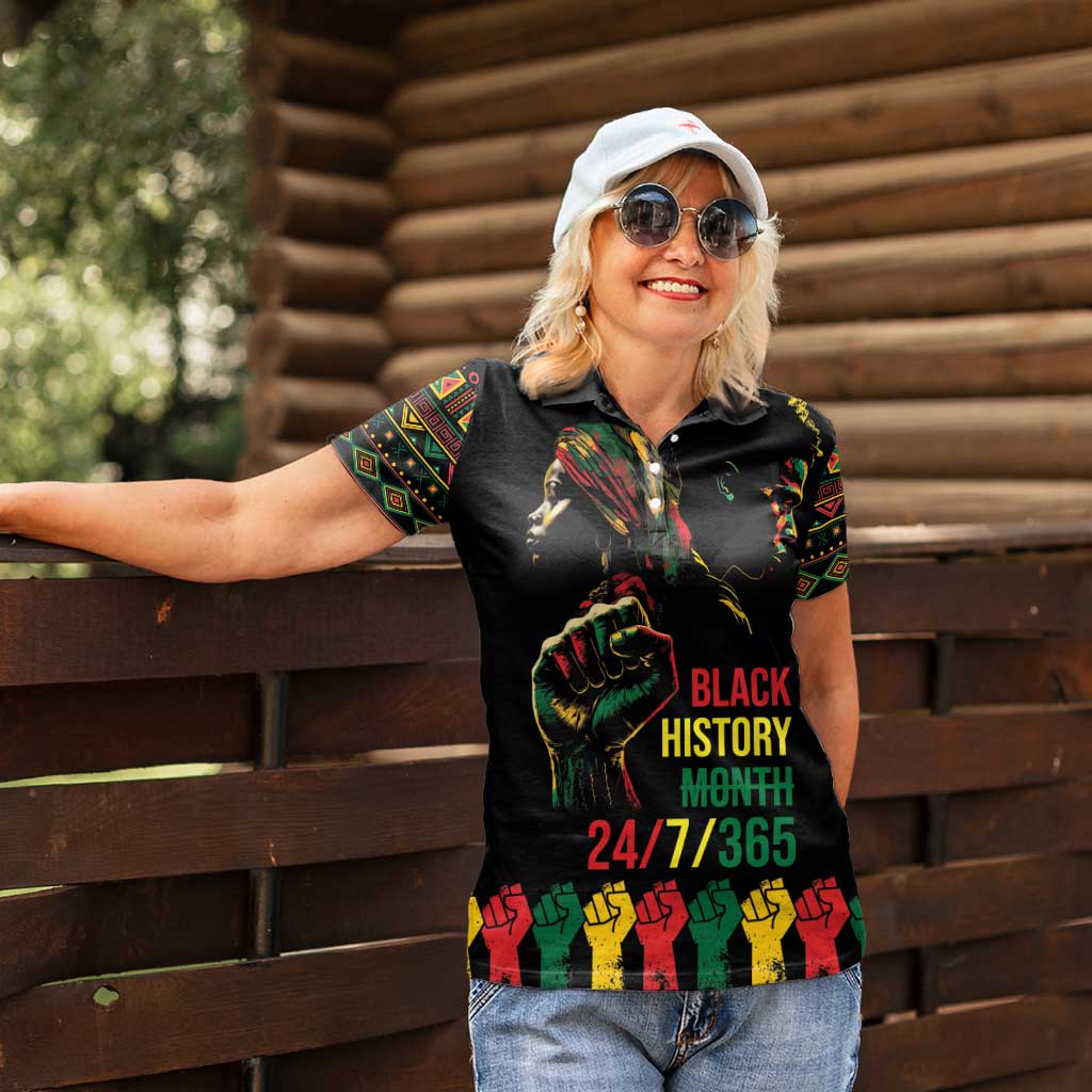 When I'm Born I'm Black Women Polo Shirt Black History Black Month - Wonder Print Shop