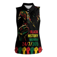 When I'm Born I'm Black Women Sleeveless Polo Shirt Black History Black Month - Wonder Print Shop