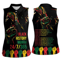 When I'm Born I'm Black Women Sleeveless Polo Shirt Black History Black Month - Wonder Print Shop