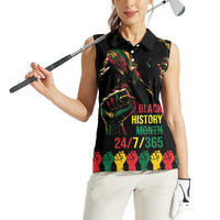 When I'm Born I'm Black Women Sleeveless Polo Shirt Black History Black Month - Wonder Print Shop