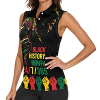 When I'm Born I'm Black Women Sleeveless Polo Shirt Black History Black Month - Wonder Print Shop