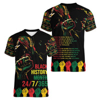 When I'm Born I'm Black Women V-Neck T-Shirt Black History Black Month - Wonder Print Shop