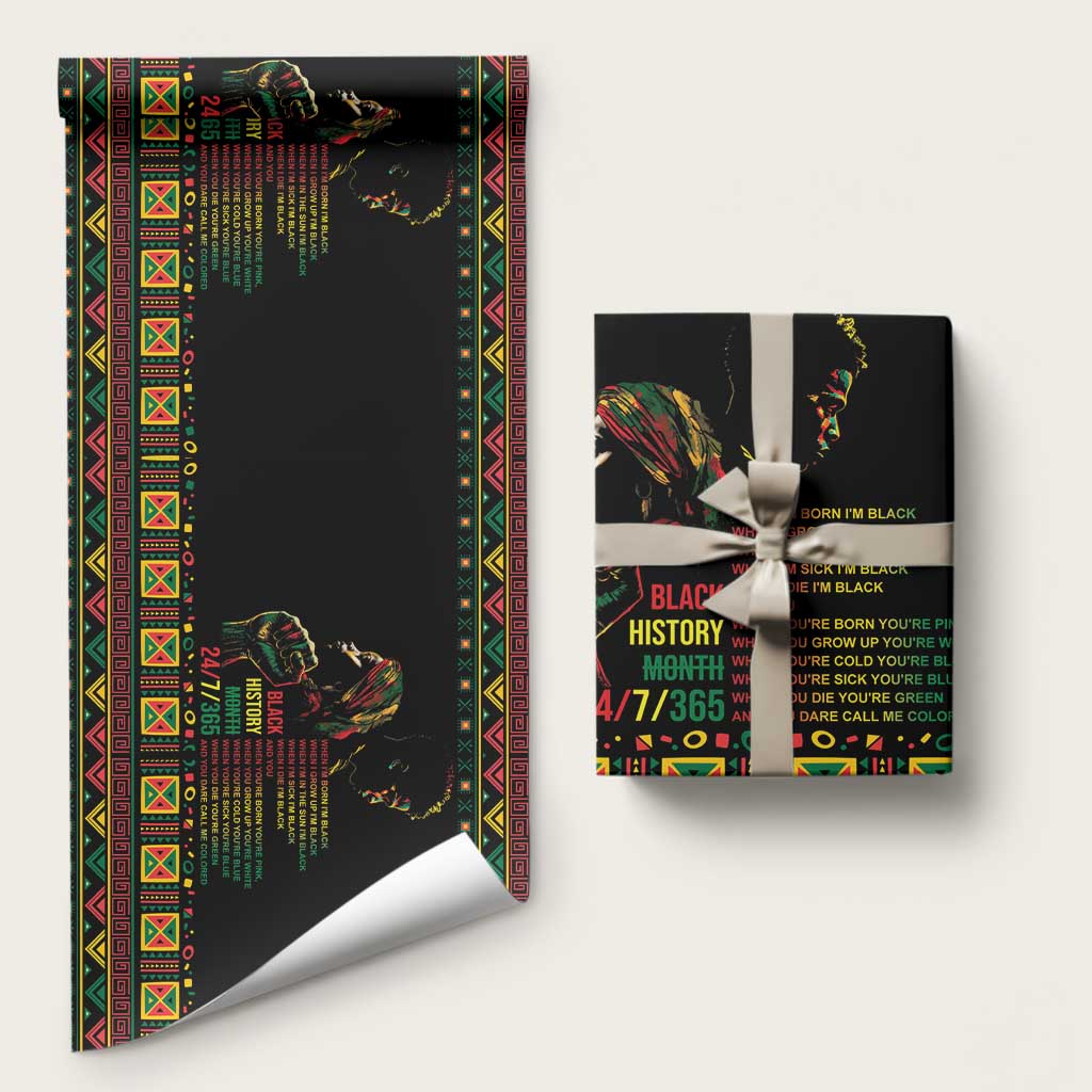 When I'm Born I'm Black Wrapping Paper Black History Black Month - Wonder Print Shop