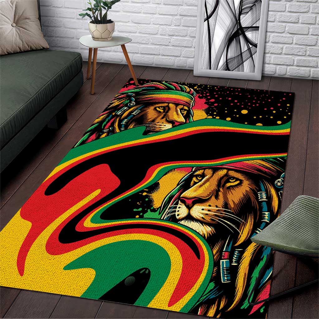 Rastafarian Lion Proud of Jamaica Area Rug Reggae My Soul LT9 - Wonder Print Shop