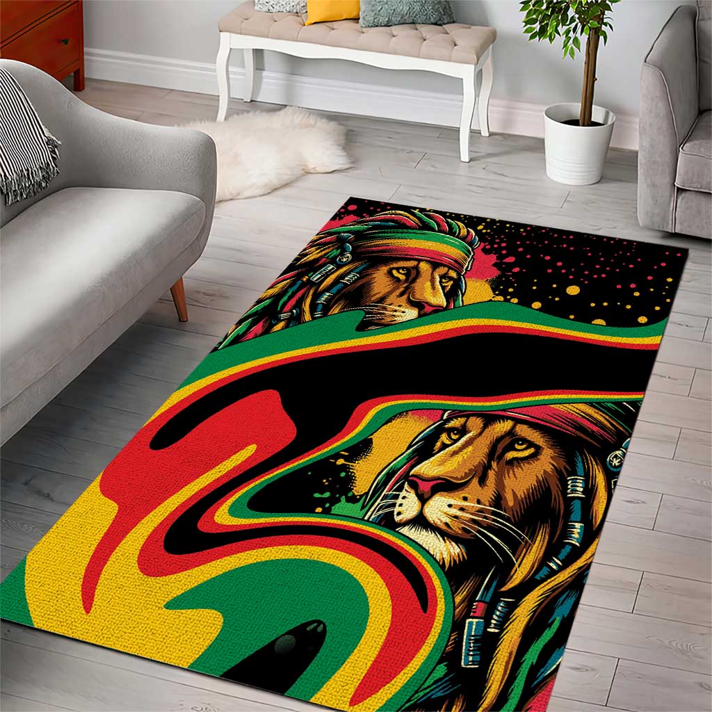 Rastafarian Lion Proud of Jamaica Area Rug Reggae My Soul LT9 - Wonder Print Shop
