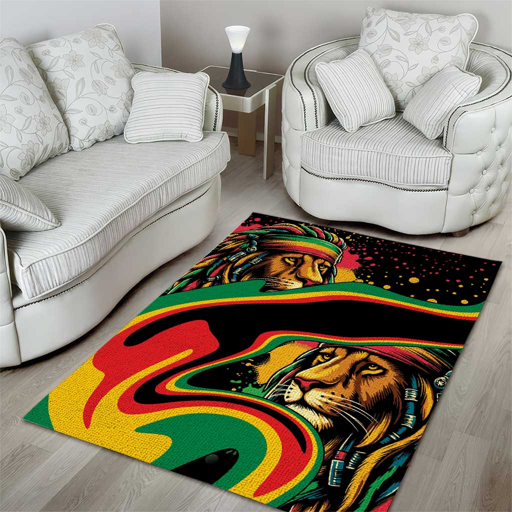 Rastafarian Lion Proud of Jamaica Area Rug Reggae My Soul LT9 - Wonder Print Shop