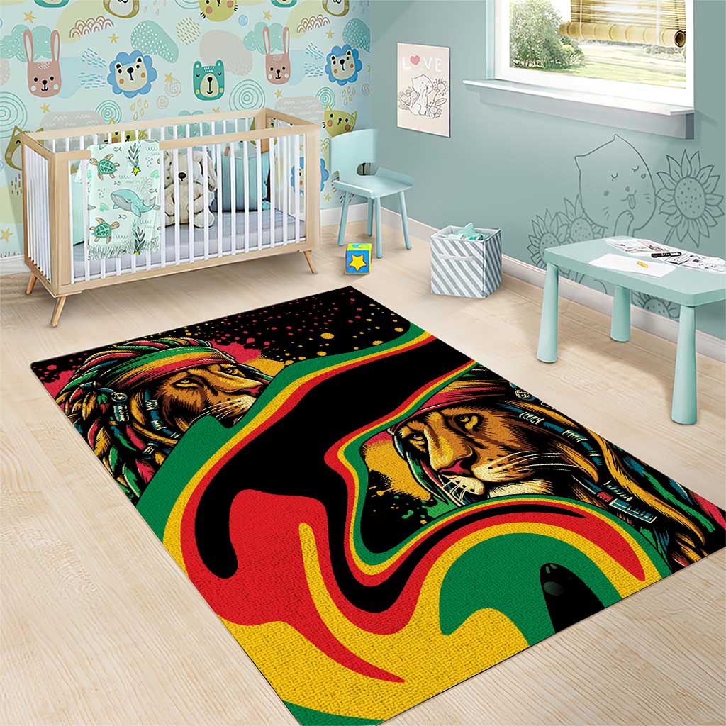 Rastafarian Lion Proud of Jamaica Area Rug Reggae My Soul LT9 - Wonder Print Shop