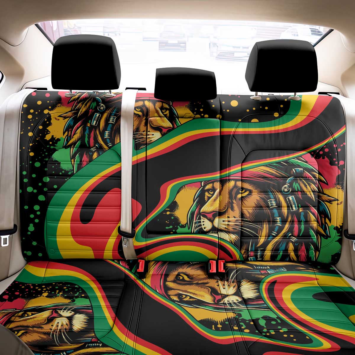 Rastafarian Lion Proud of Jamaica Back Car Seat Cover Reggae My Soul LT9 - Wonder Print Shop