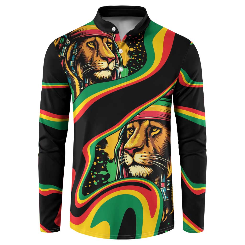 Rastafarian Lion Proud of Jamaica Button Sweatshirt Reggae My Soul LT9 - Wonder Print Shop