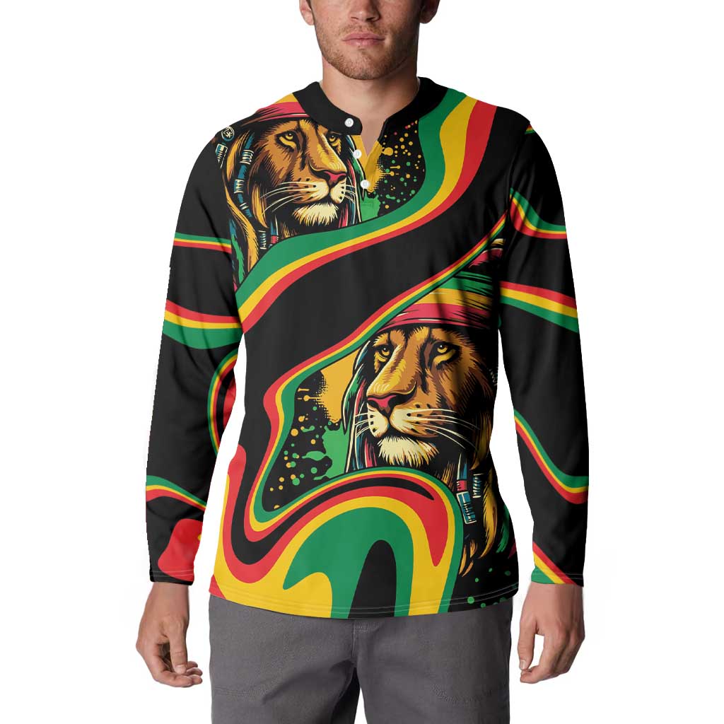 Rastafarian Lion Proud of Jamaica Button Sweatshirt Reggae My Soul LT9 - Wonder Print Shop