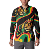 Rastafarian Lion Proud of Jamaica Button Sweatshirt Reggae My Soul LT9 - Wonder Print Shop
