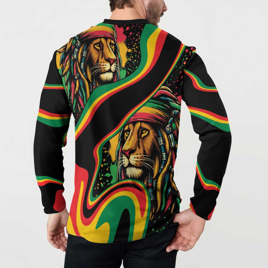 Rastafarian Lion Proud of Jamaica Button Sweatshirt Reggae My Soul LT9 - Wonder Print Shop