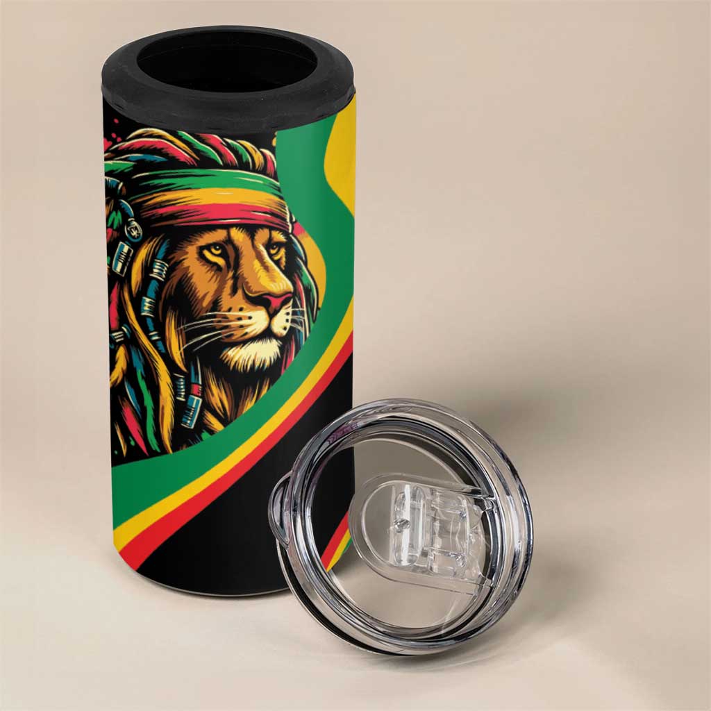 Rastafarian Lion Proud of Jamaica 4 in 1 Can Cooler Tumbler Reggae My Soul LT9 - Wonder Print Shop