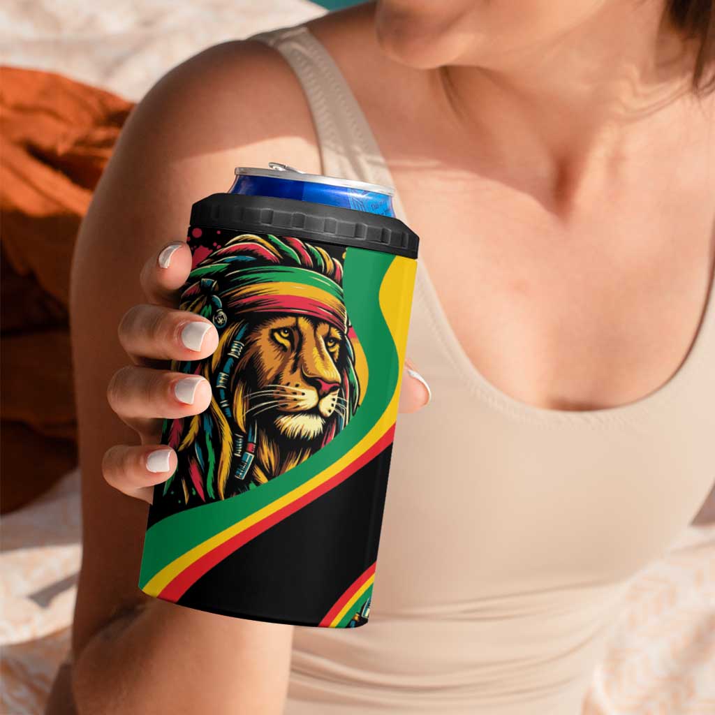 Rastafarian Lion Proud of Jamaica 4 in 1 Can Cooler Tumbler Reggae My Soul LT9 - Wonder Print Shop