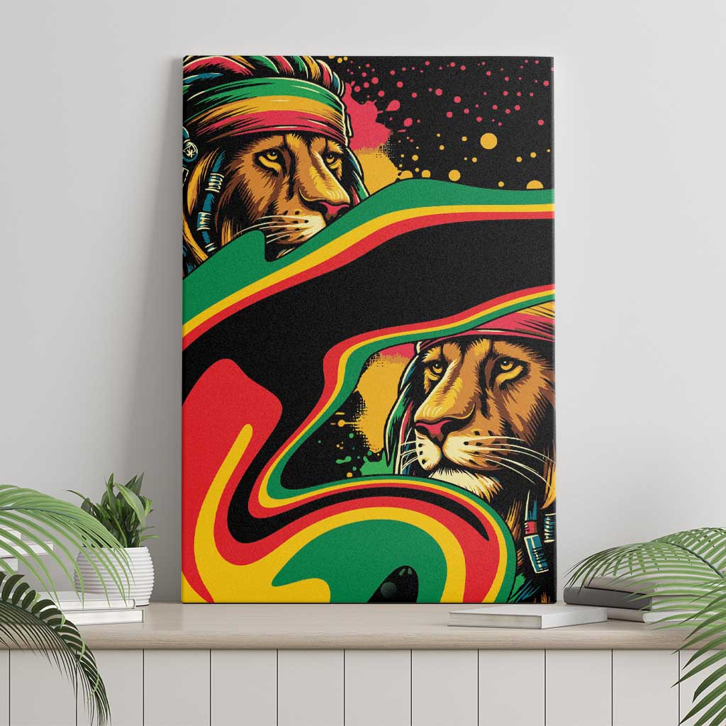 Rastafarian Lion Proud of Jamaica Canvas Wall Art Reggae My Soul LT9 - Wonder Print Shop
