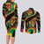 Rastafarian Lion Proud of Jamaica Couples Matching Long Sleeve Bodycon Dress and Long Sleeve Button Shirt Reggae My Soul LT9 - Wonder Print Shop
