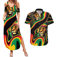 Rastafarian Lion Proud of Jamaica Couples Matching Summer Maxi Dress and Hawaiian Shirt Reggae My Soul LT9 - Wonder Print Shop