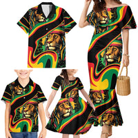 Rastafarian Lion Proud of Jamaica Family Matching Mermaid Dress and Hawaiian Shirt Reggae My Soul LT9 - Wonder Print Shop
