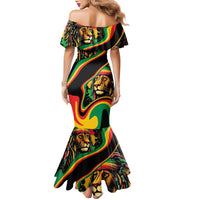 Rastafarian Lion Proud of Jamaica Family Matching Mermaid Dress and Hawaiian Shirt Reggae My Soul LT9 - Wonder Print Shop