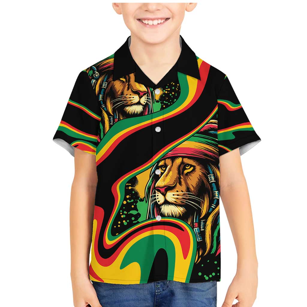 Rastafarian Lion Proud of Jamaica Family Matching Mermaid Dress and Hawaiian Shirt Reggae My Soul LT9 - Wonder Print Shop