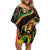 Rastafarian Lion Proud of Jamaica Family Matching Off Shoulder Short Dress and Hawaiian Shirt Reggae My Soul LT9 - Wonder Print Shop