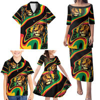 Rastafarian Lion Proud of Jamaica Family Matching Puletasi and Hawaiian Shirt Reggae My Soul - Wonder Print Shop