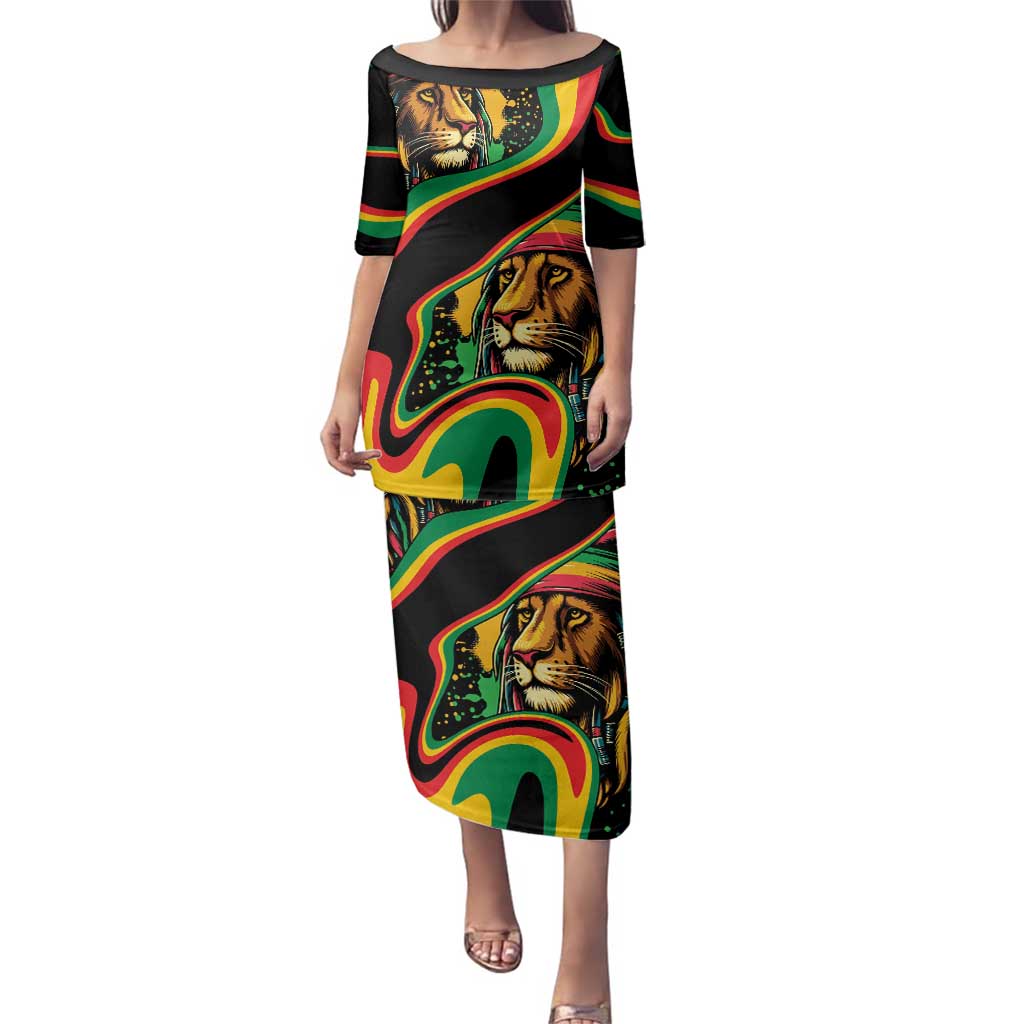 Rastafarian Lion Proud of Jamaica Family Matching Puletasi and Hawaiian Shirt Reggae My Soul - Wonder Print Shop