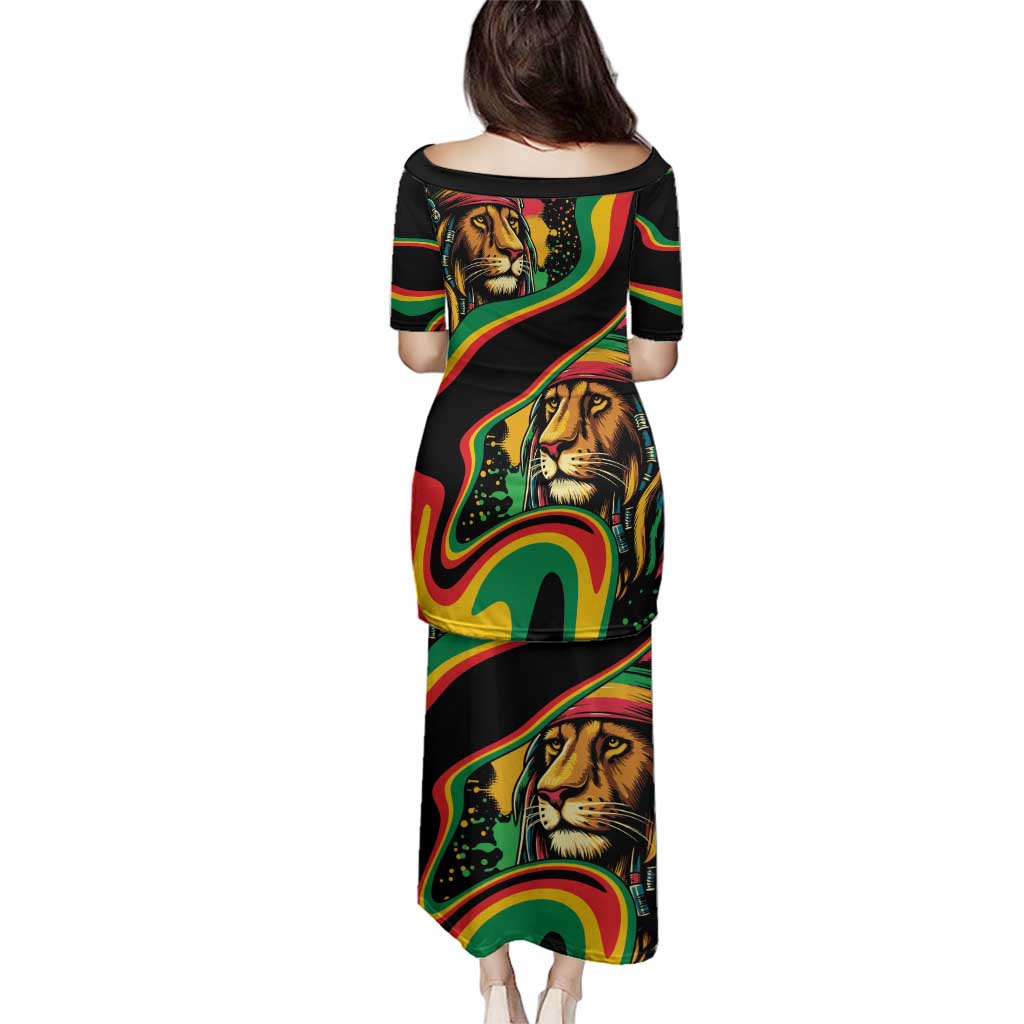 Rastafarian Lion Proud of Jamaica Family Matching Puletasi and Hawaiian Shirt Reggae My Soul - Wonder Print Shop