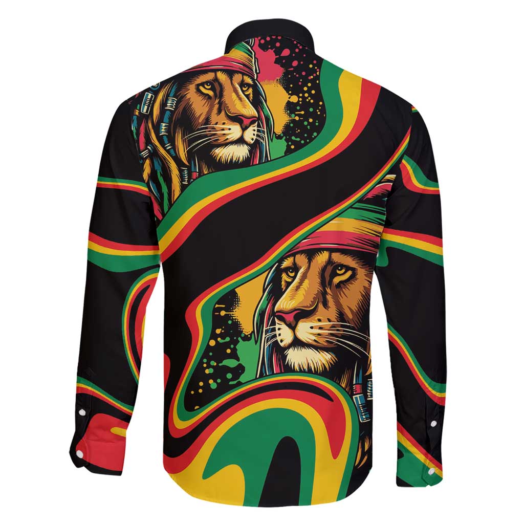Rastafarian Lion Proud of Jamaica Family Matching Short Sleeve Bodycon Dress and Hawaiian Shirt Reggae My Soul - Wonder Print Shop