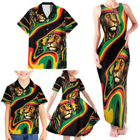 Rastafarian Lion Proud of Jamaica Family Matching Tank Maxi Dress and Hawaiian Shirt Reggae My Soul - Wonder Print Shop