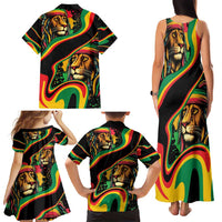 Rastafarian Lion Proud of Jamaica Family Matching Tank Maxi Dress and Hawaiian Shirt Reggae My Soul - Wonder Print Shop
