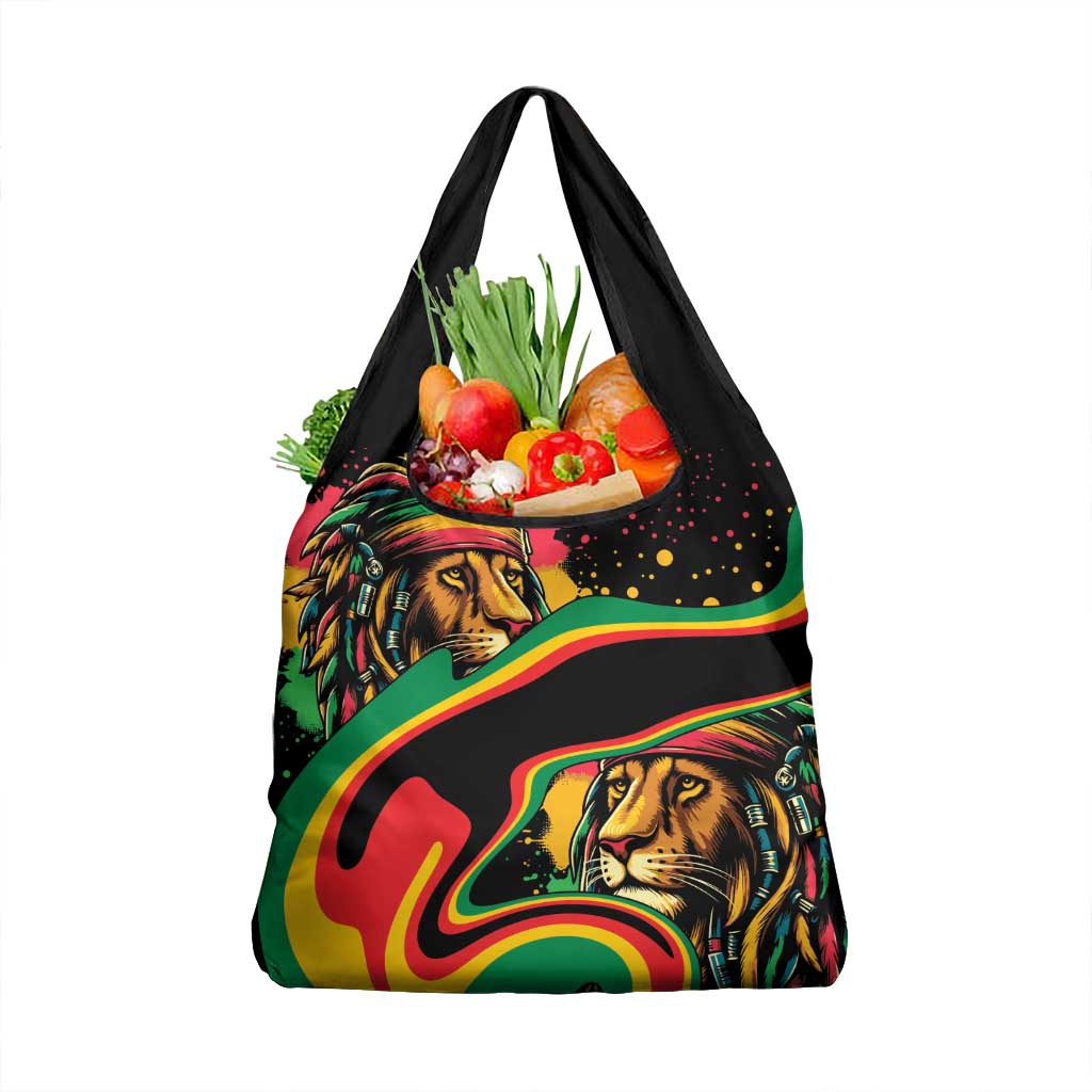 Rastafarian Lion Proud of Jamaica Grocery Bag Reggae My Soul