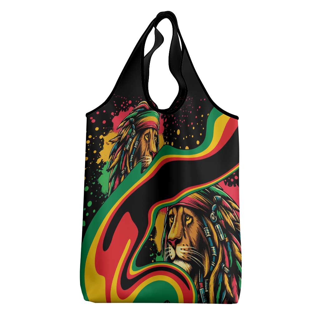 Rastafarian Lion Proud of Jamaica Grocery Bag Reggae My Soul