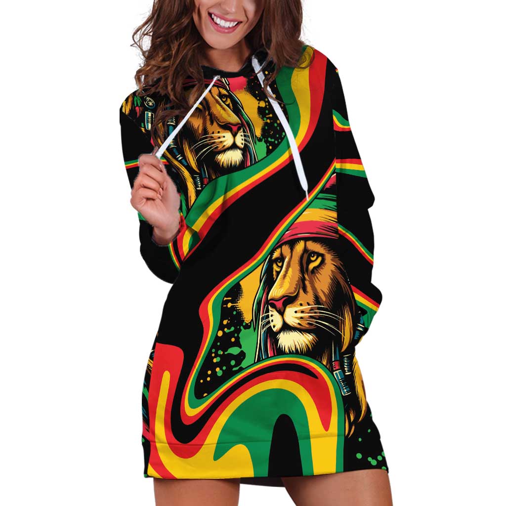 Rastafarian Lion Proud of Jamaica Hoodie Dress Reggae My Soul - Wonder Print Shop