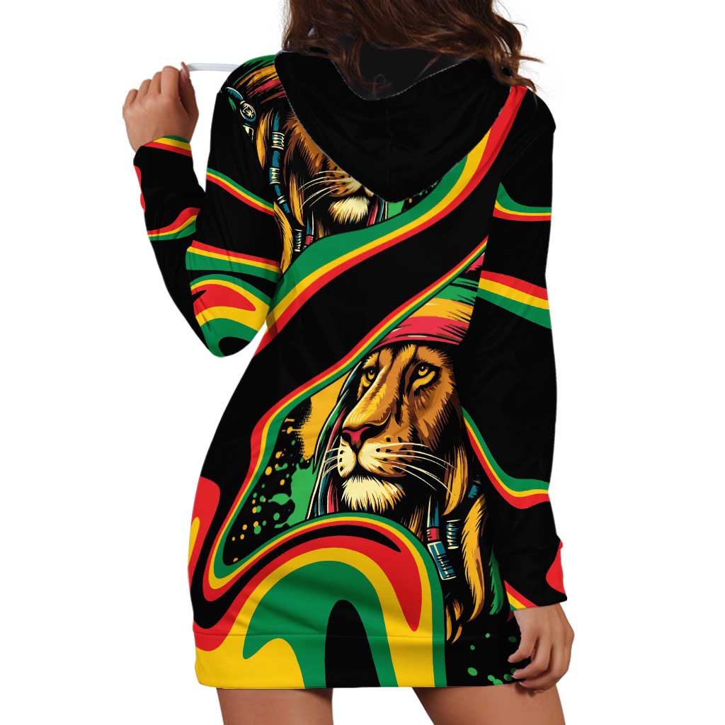 Rastafarian Lion Proud of Jamaica Hoodie Dress Reggae My Soul - Wonder Print Shop