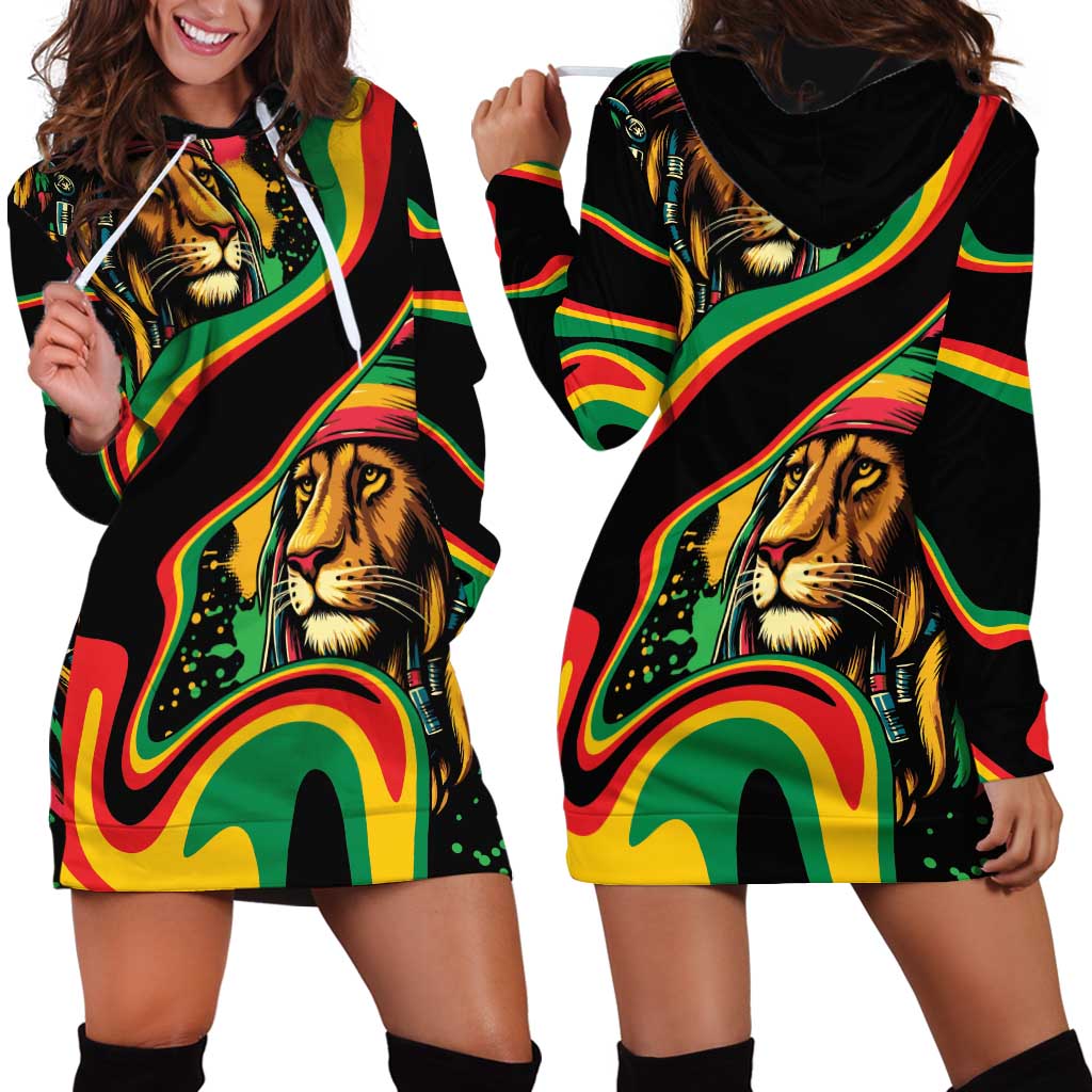 Rastafarian Lion Proud of Jamaica Hoodie Dress Reggae My Soul - Wonder Print Shop
