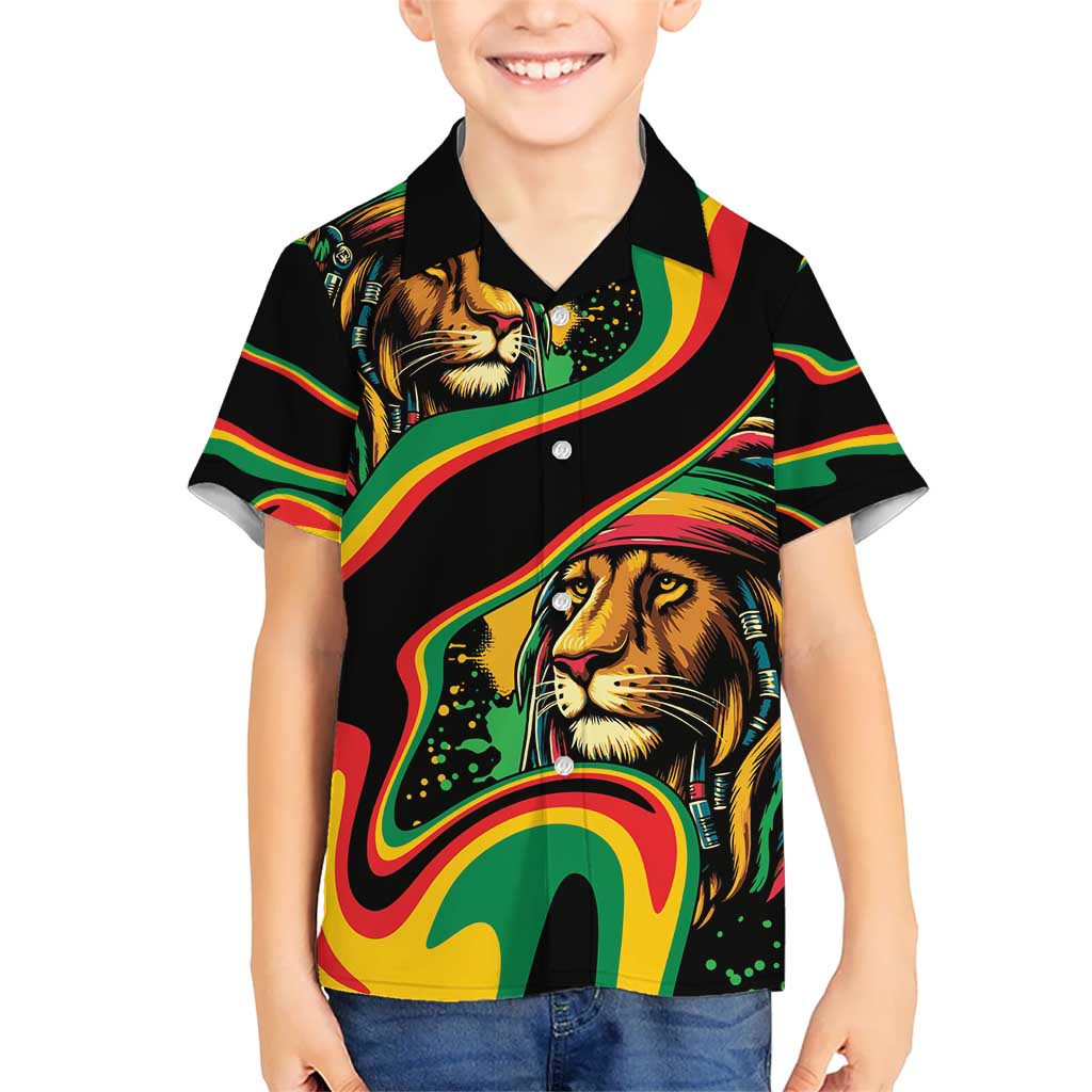 Rastafarian Lion Proud of Jamaica Kid Hawaiian Shirt Reggae My Soul - Wonder Print Shop