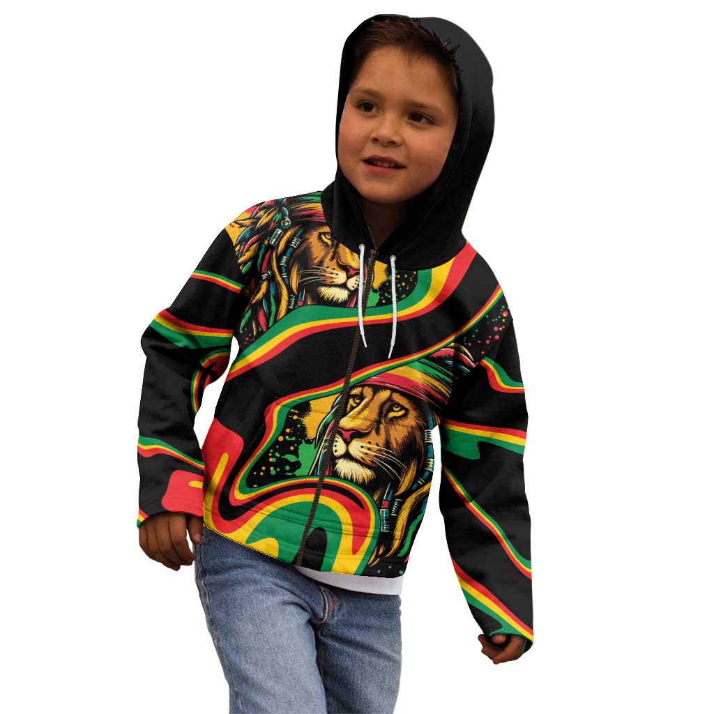 Rastafarian Lion Proud of Jamaica Kid Hoodie Reggae My Soul - Wonder Print Shop