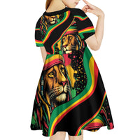 Rastafarian Lion Proud of Jamaica Kid Short Sleeve Dress Reggae My Soul - Wonder Print Shop