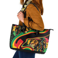 Rastafarian Lion Proud of Jamaica Leather Tote Bag Reggae My Soul - Wonder Print Shop