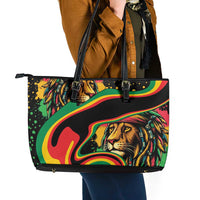 Rastafarian Lion Proud of Jamaica Leather Tote Bag Reggae My Soul - Wonder Print Shop
