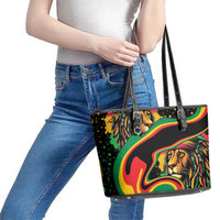 Rastafarian Lion Proud of Jamaica Leather Tote Bag Reggae My Soul - Wonder Print Shop