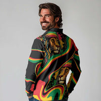 Rastafarian Lion Proud of Jamaica Long Sleeve Polo Shirt Reggae My Soul - Wonder Print Shop