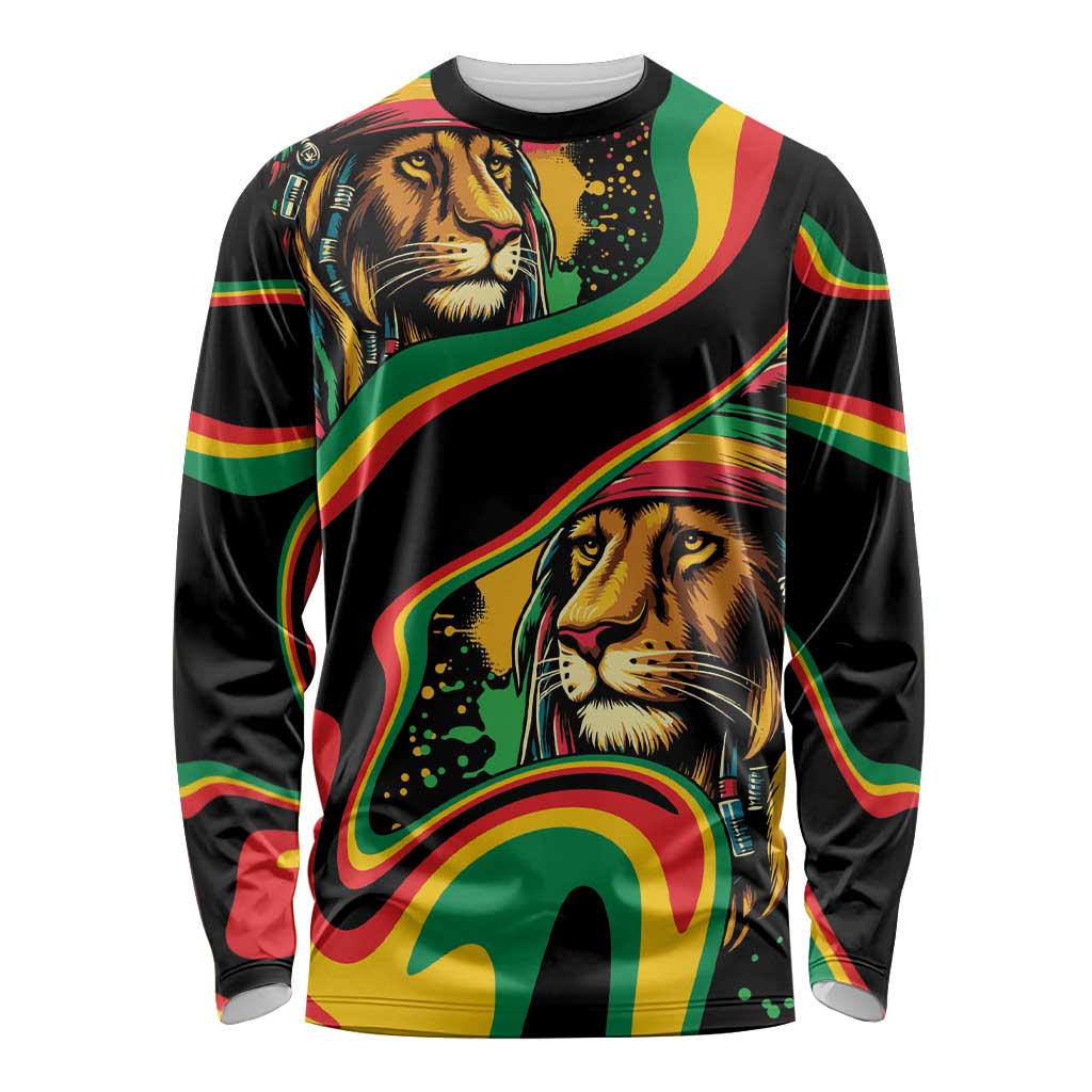 Rastafarian Lion Proud of Jamaica Long Sleeve Shirt Reggae My Soul - Wonder Print Shop