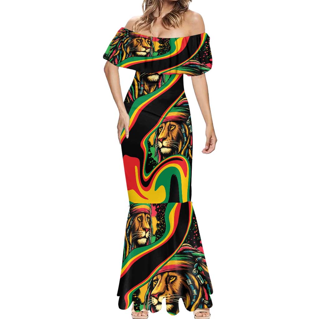 Rastafarian Lion Proud of Jamaica Mermaid Dress Reggae My Soul - Wonder Print Shop